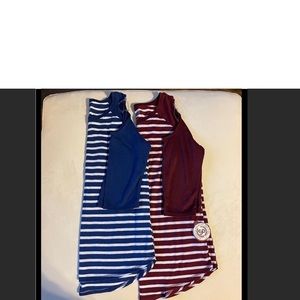 Ladies stripped colder shoulder tops